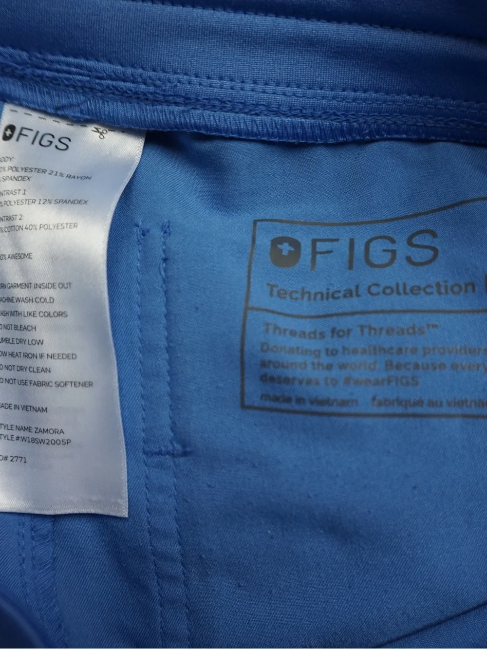 Figs Women's Blue Drawstring Cargo Jogger Pants